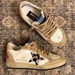 Golden Goose Suede and Leopard Star Ball Star